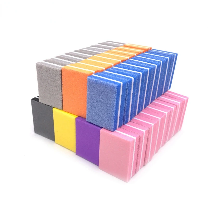 

100 Pcs Mini Nail Files Double-Side Emery Board Colorful Nail Buffering Sanding Sponge Nail Polish Salon Manicure Tools Supplier