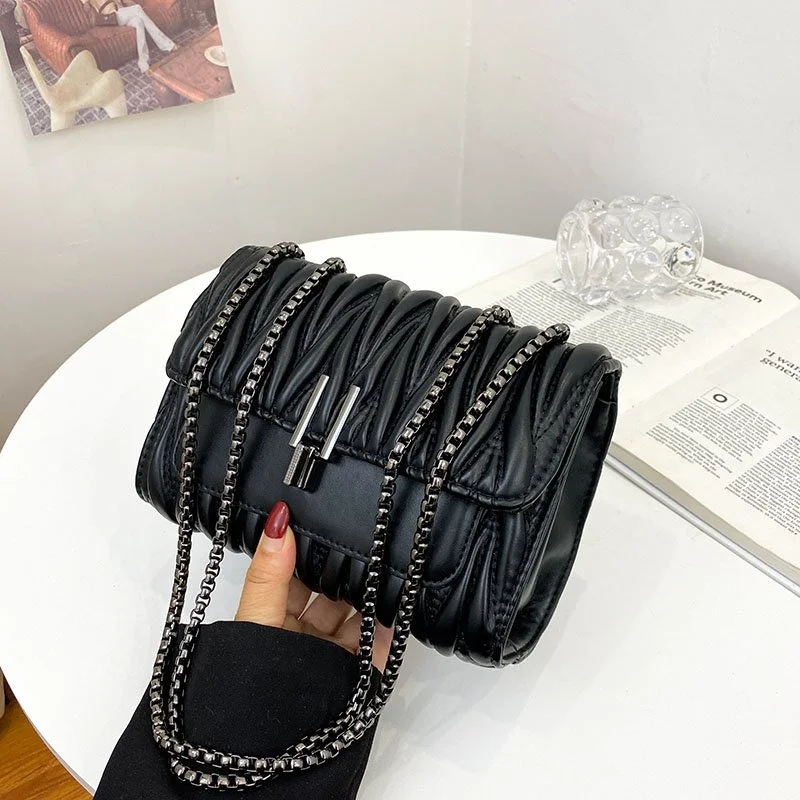 

2021 New Simple One-shoulder Luxury Designer Women's Bag Leather Chain Messenger Bag Ladies Handbag Shoulder Bag Clutch