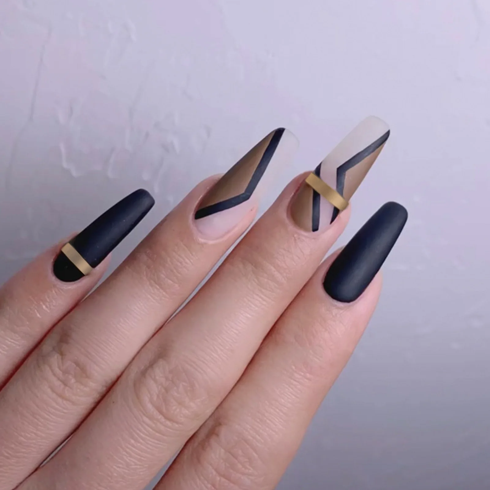 

24 шт., матовые искусственные ногти для французского маникюра