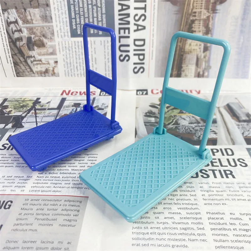 

Dollhouse Miniature Foldable Flatbed Truck Trolley Cart Simulation Furniture Model Scene Toy Doll House Decor Accessories New