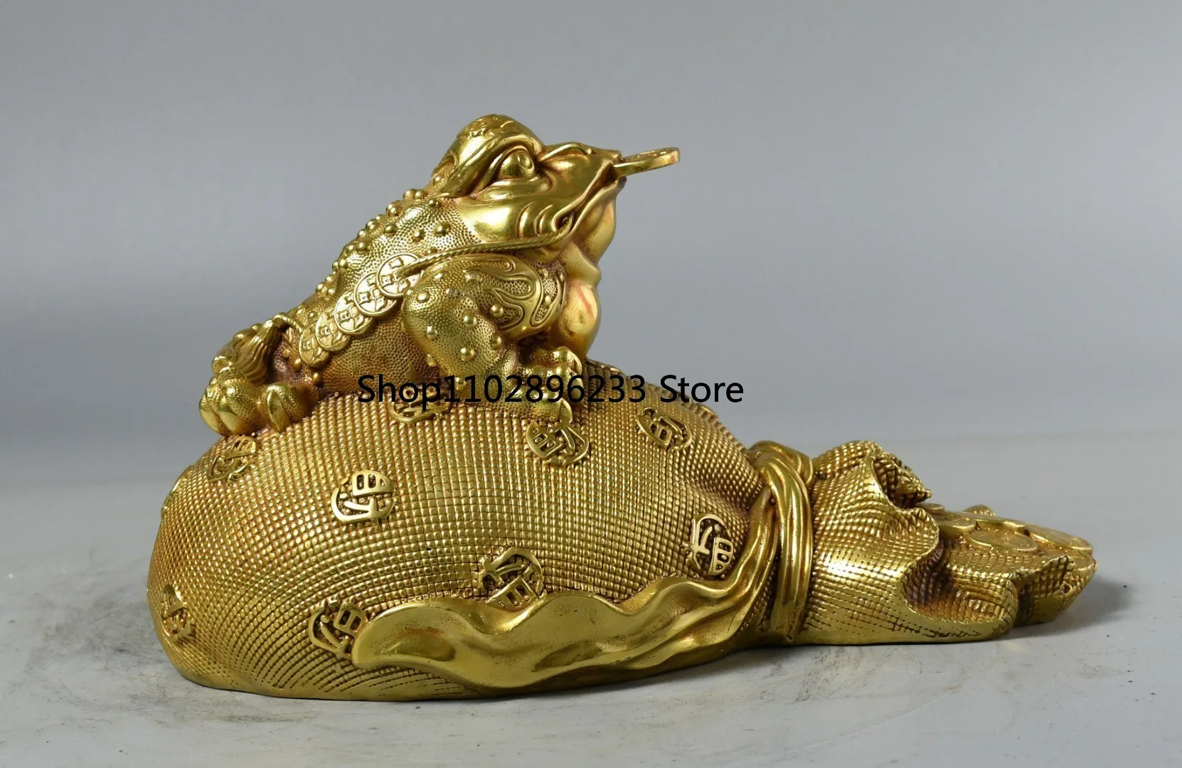 Старый латунь Лю Цзиньчан Укусы Цянь Цзиньбао Орнамент Магазин Домашняя акция