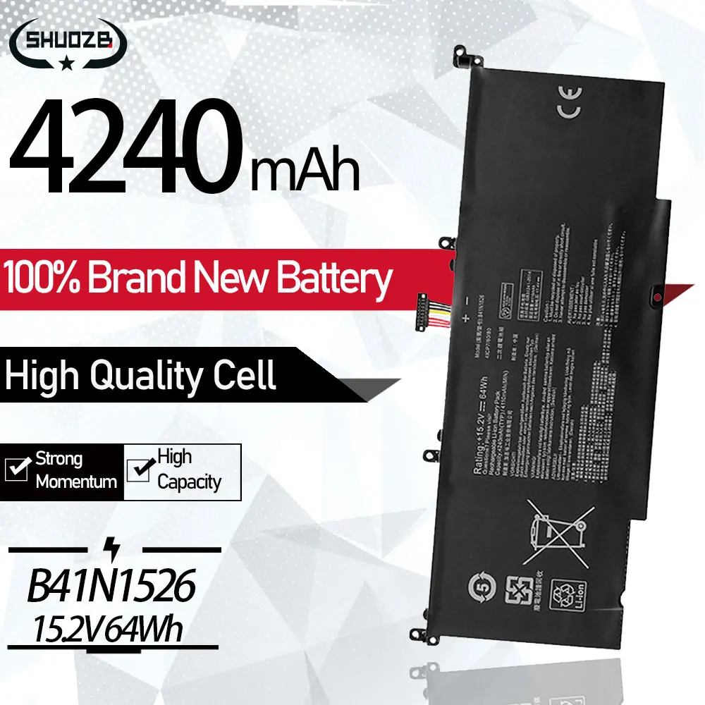 Bateria para Asus Rog Strix Gl502 Gl502v Gl502vt Gl502vt1a Gl502vm s5 S5vt6700 Gl502vt-bsi7n27 15.2v 64wh B41n1526 4icp 60 80