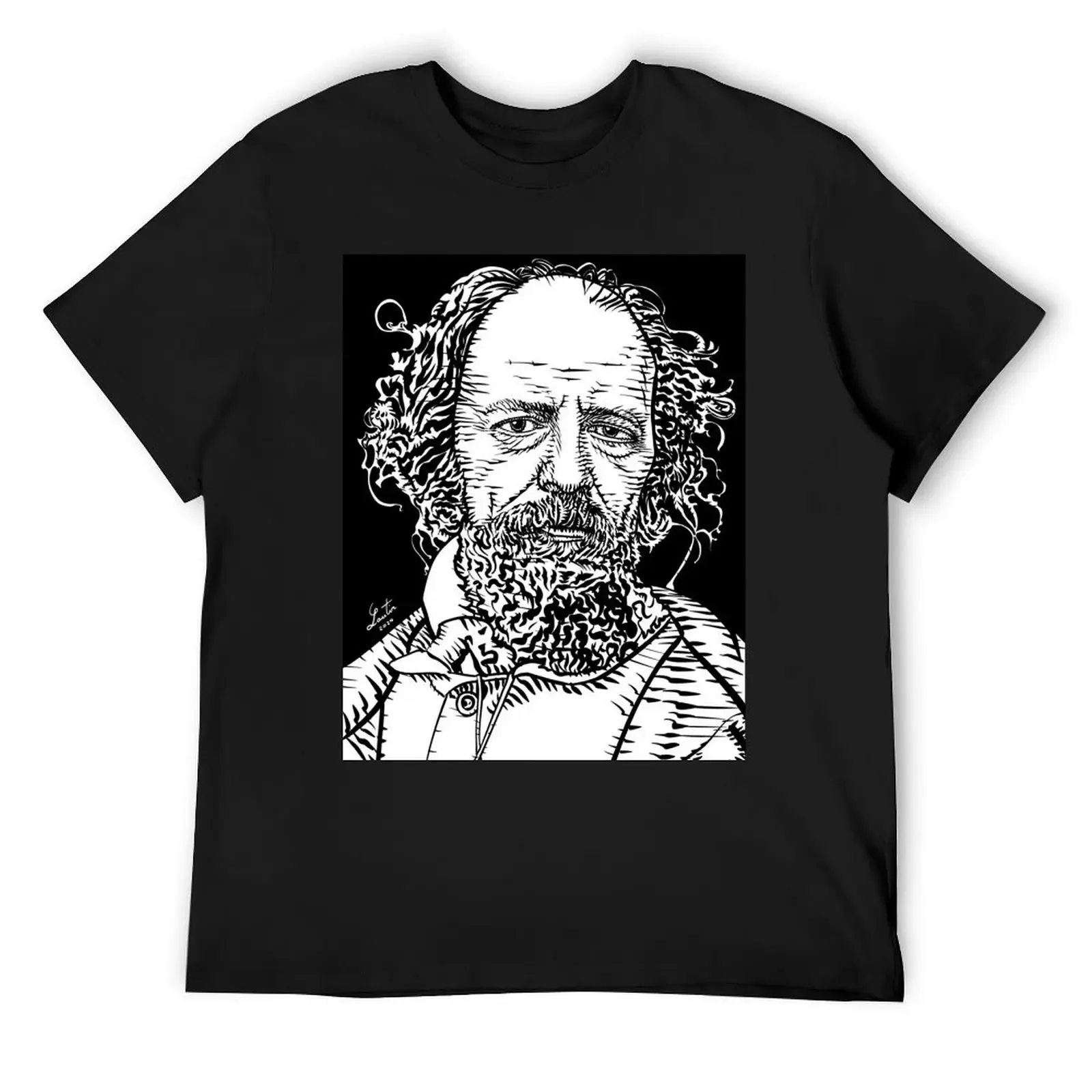 Футболка с портретом чернил ALFRED LORD TENNYSON мужская футболка короткими рукавами