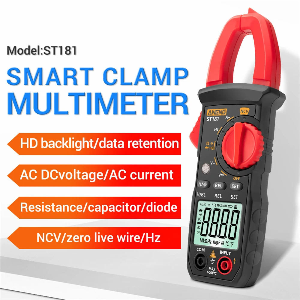 

AC Digital Clamp Meter DC/AC Current 4000 Counts Multimeter Clamp Meter Ammeter Voltage Tester NCV Ohm Test Hz Live Tester 2022