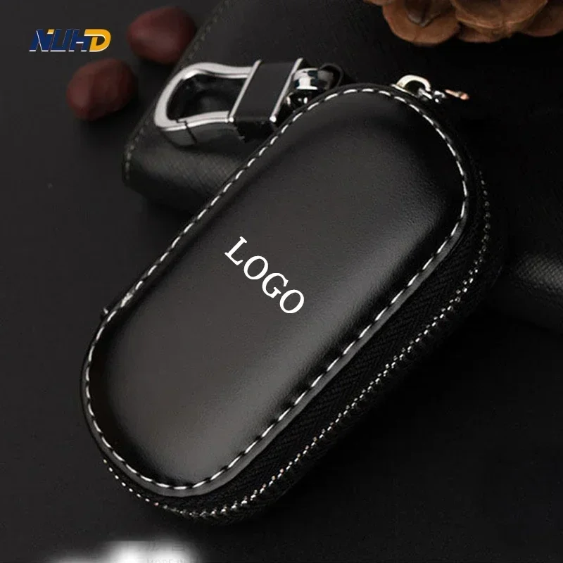 

Кожаный Автомобильный брелок, брелок с металлическим логотипом для BMW, VW, Audi, Mercedes, Toyota, Honda, Hyundai, KIA, защитный чехол для ключа, аксессуары