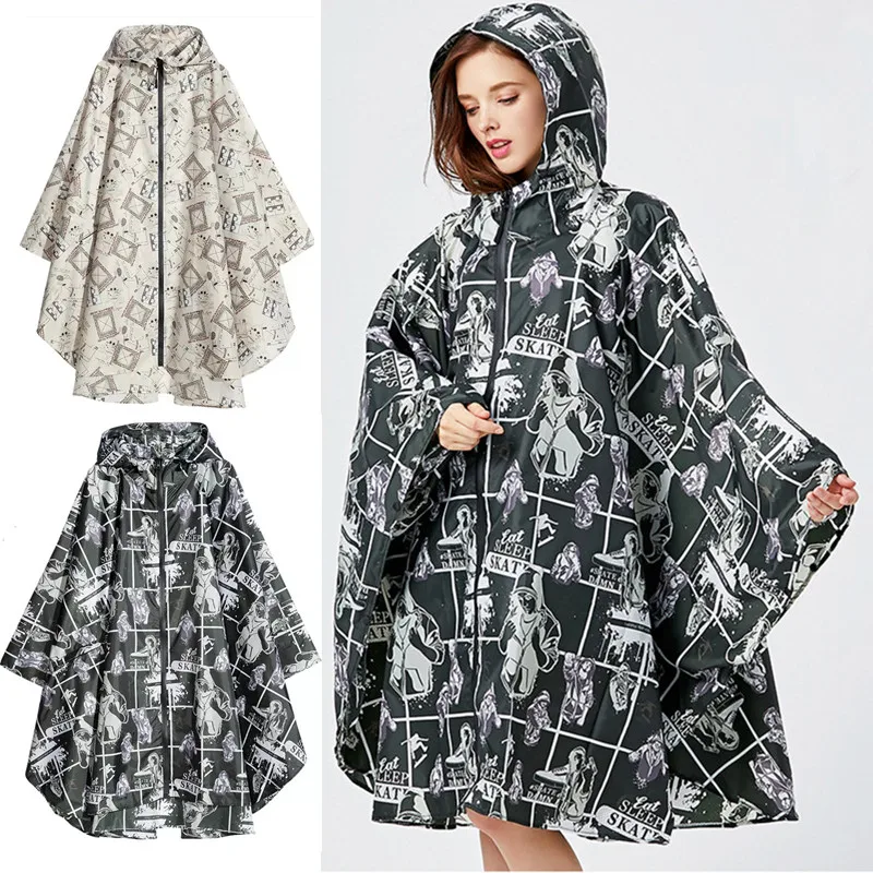 

Zip Women's Raincoat Waterproof Hooded Girls Female Rain Coat Trench Poncho Rainwear Chubasqueros Mujer