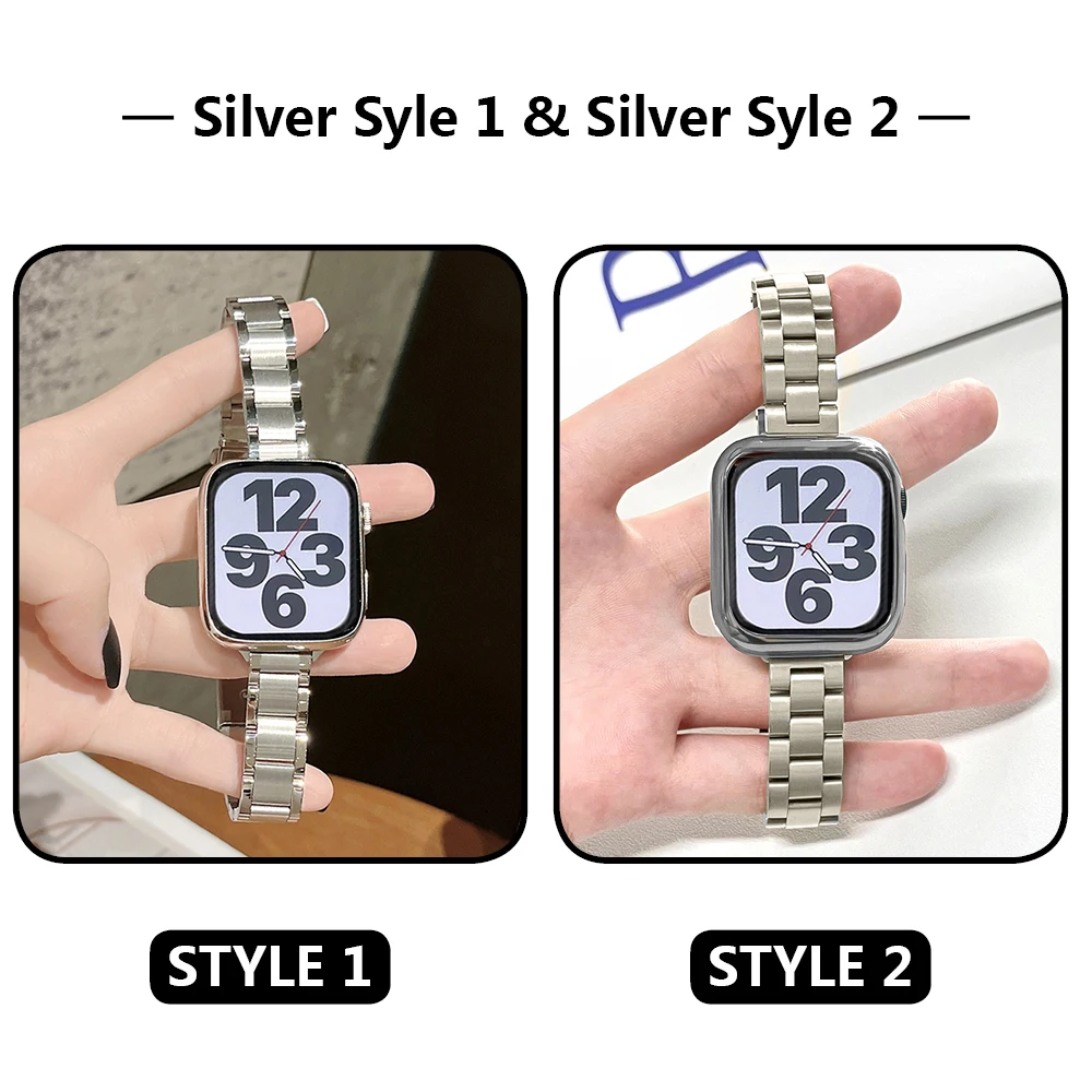 Slim Wristband for Apple Watch Band 8 7 6 5 4 Se 41mm 45mm 40mm 44mm Women Steel Strap for IWatch Ultra 49mm 38mm 42mm Bracelet