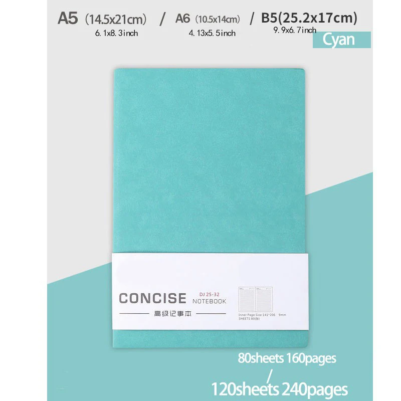 

Утолщенный блокнот A5 A6 B5, деловой блокнот из искусственной кожи из овчины, студенческий стационарный блокнот с подкладкой, ежедневник, журнал