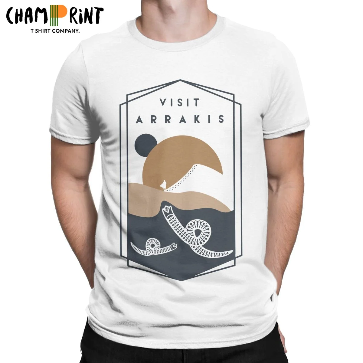 

Men's T-Shirts Visit Arrakis Dune 2021 Novelty Pure Cotton Tees Short Sleeve SciFi Movie T Shirt Crew Neck Tops Gift Idea