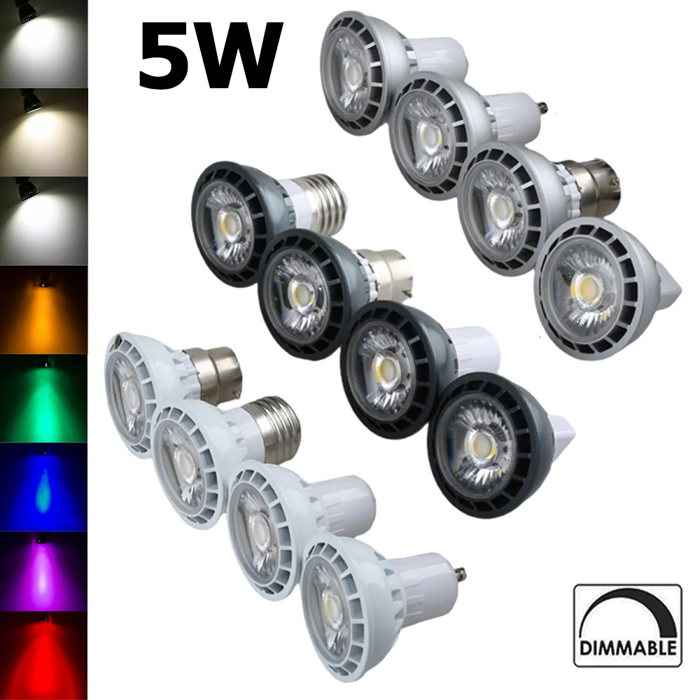 Светодиодный прожектор 5W COB 24V декоративная лампочка GU10 45° угловое освещение 3000K /