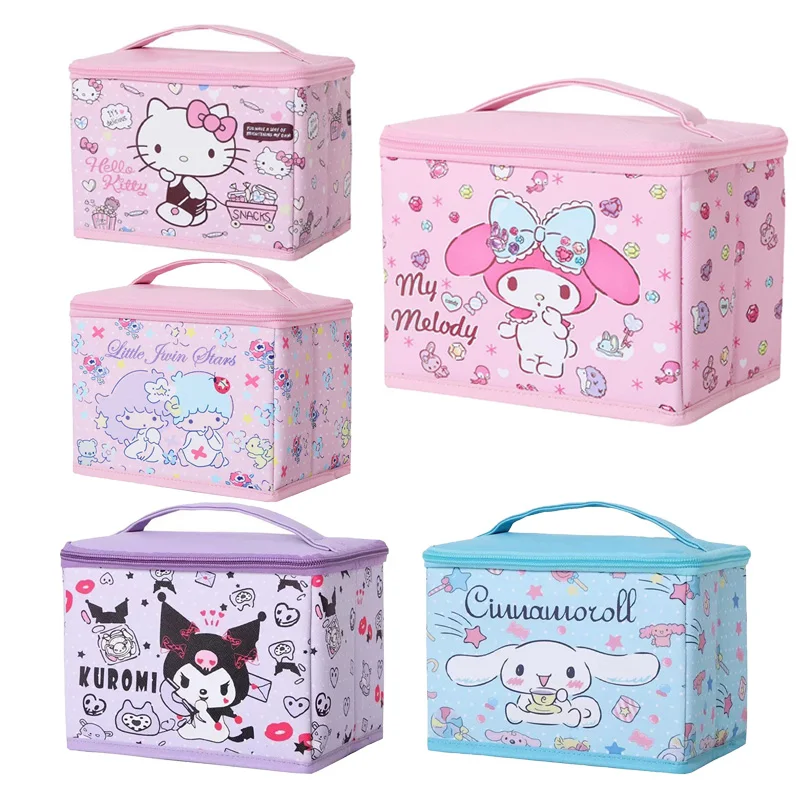 

Sanrios Anime Kuromi Kitty My Melody Cinnamoroll Littletwinstars Kawaii Cute Cosmetic Bag Portable Outgoing Cosmetic Storage Box