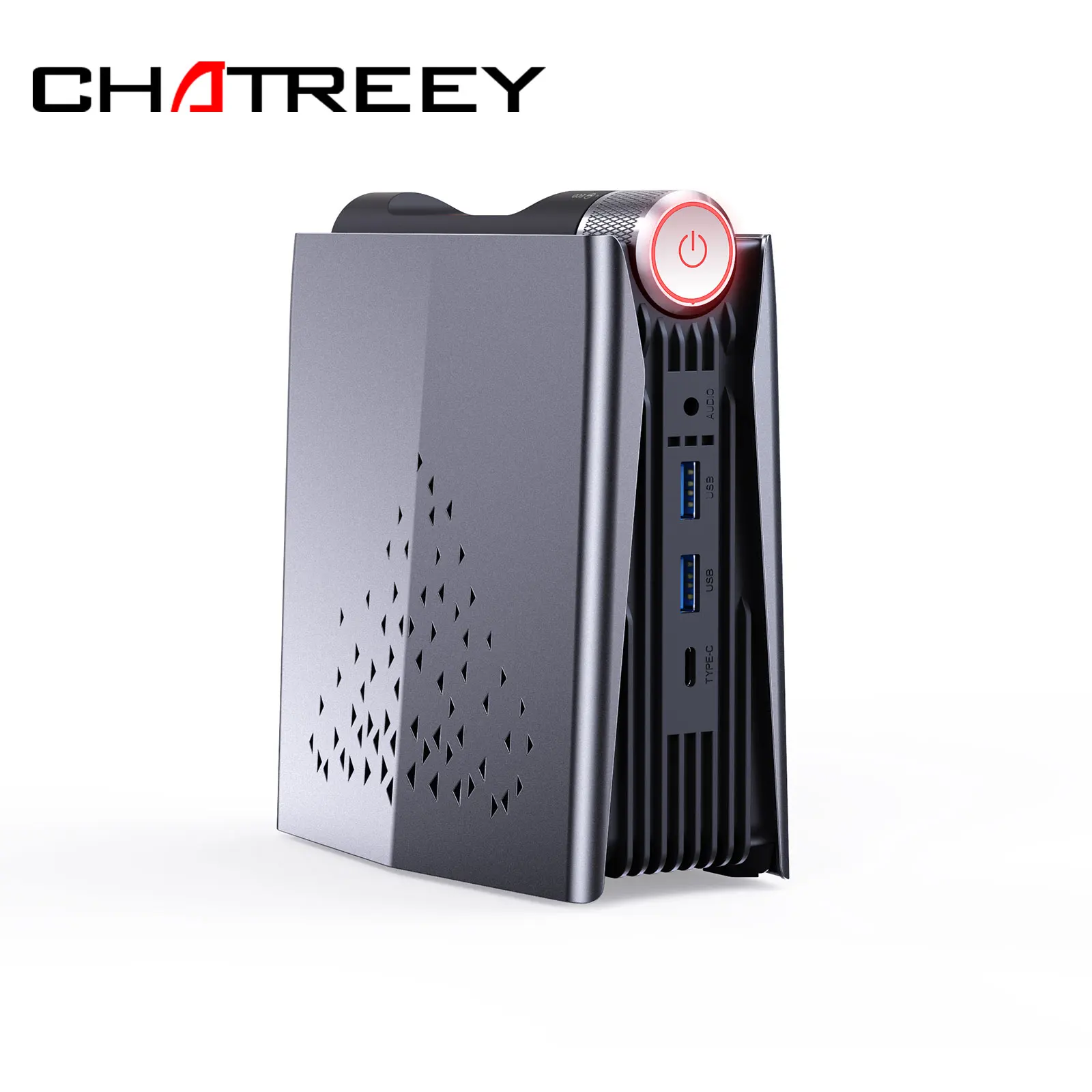 Мини-ПК Chatreey AMR5 Ryzen 5 5600U игровой настольный компьютер с цветным освещением