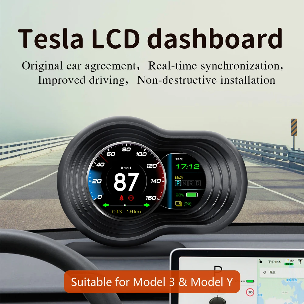 

OBDHUD T9 HUD For Tesla Model 3 Model Y Car Accessories Speed Meter Remaining Battery Turn Signal Dedicated Head Up Display