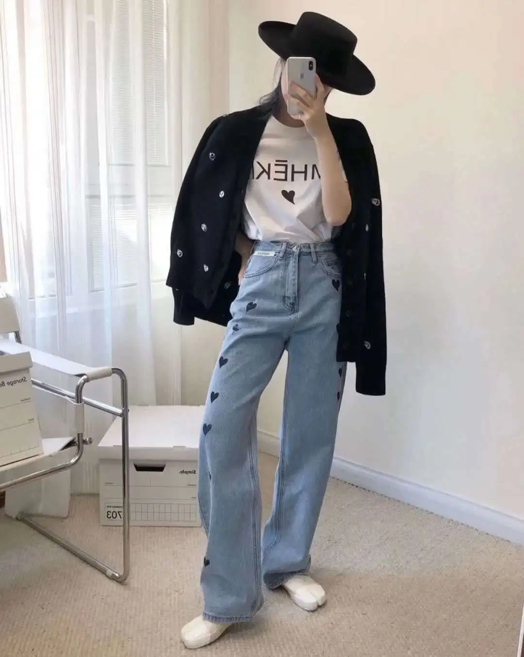 

Korea 2020 New heart series letter logo short sleeve T-shirt INS fashion style design