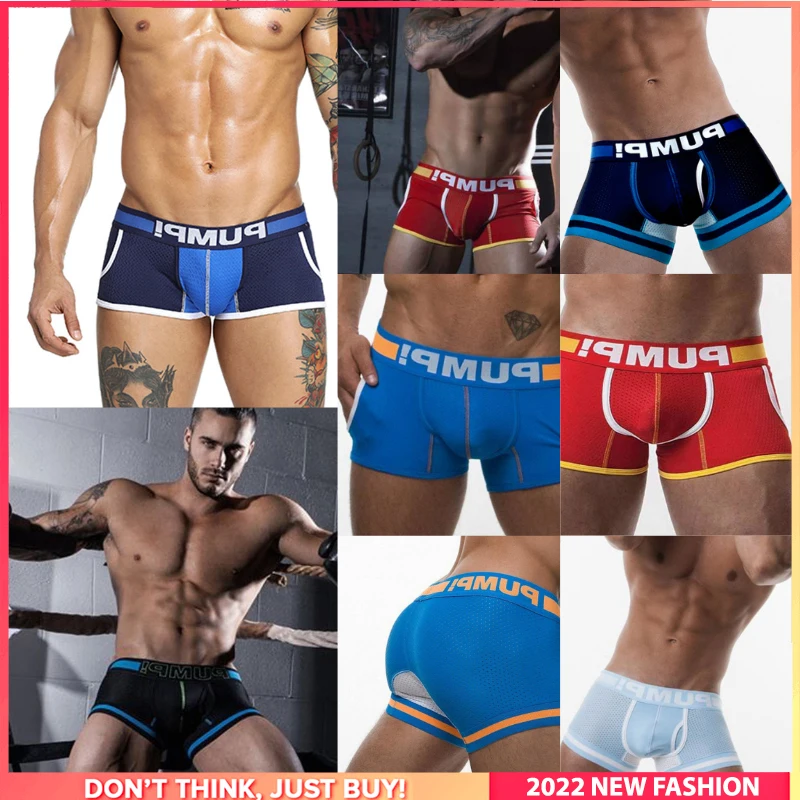 

8Pcs Free Shipping Man Underwear Boxers Men's Panties Hip Raise Cotton Cueca Gay Sexy Men Underpants Boxershorts Penis