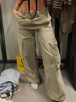 weiyao y2k zipper button denim pants low waist pockets jeans vintage women baggy sweatpants streetwear korean basic joggers
