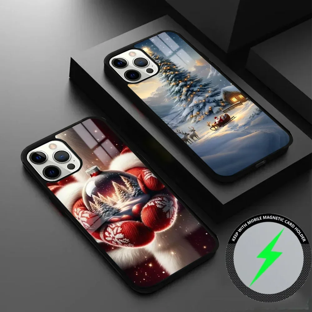 Милый чехол для телефона с Санта-Клаусом лосем снеговиком и рождественской елкой