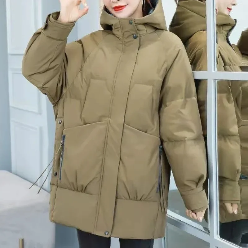 Women's Parkas Hooded Overcoat Casual Long Coat Cotton Padded Parka Warm Female Jackets Outwear Plus Size 2023 New Winter Jacket
