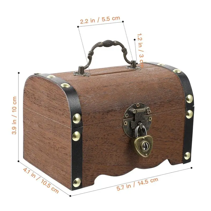 Винтажный ящик для хранения сокровищ органайзер копилок деревянный