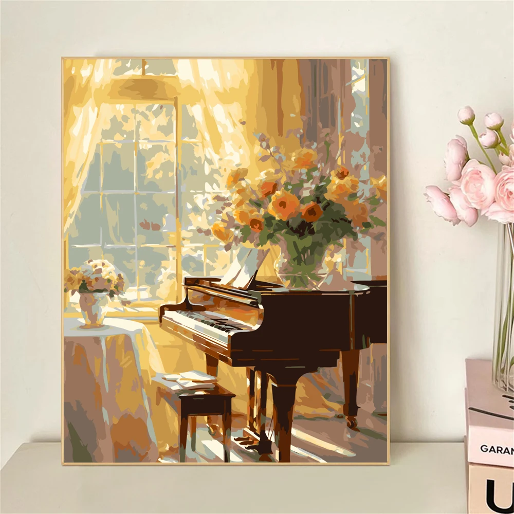 Набор для рисования по номерам на холсте пианино взрослых