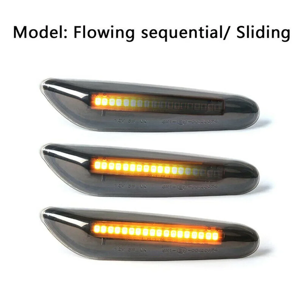 

2pcs Car LED Dynamic Smoked Side Indicator Turn Signal Light Side Marker Lamp For BMW E90 E92 E60 E87 E82 Turn Signal Light