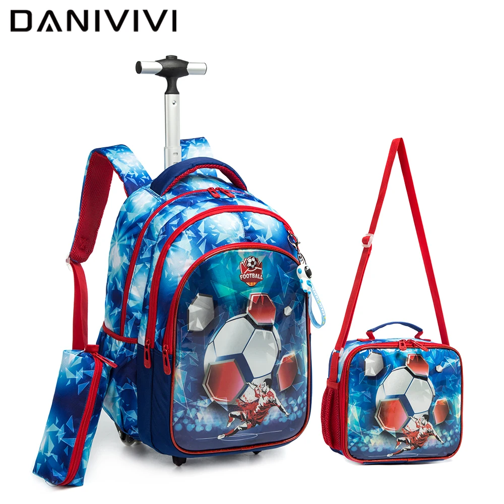 17 Inch School Wheeled Backpack for Boys School Wheeled Backpack for School Rolling Backpack Bag for Kids School Trolley Bags