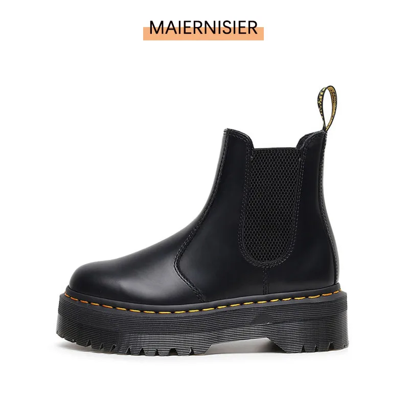 

Fashion Brand Women'S Motorcycle Boots Autumn And Winter Casual Boots Round Toe Increase Thick Bottom Women'S Boots 2021