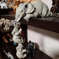 3pcsset cute elephant figurines hanging resin decoration home animal ornament desktop decor handmade crafts sculpture for decor