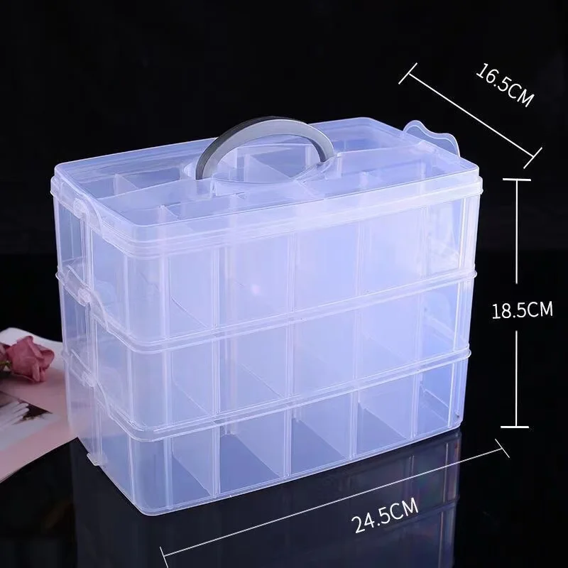 Пластиковая коробка для хранения с несколькими отделениями цвет в ассортименте