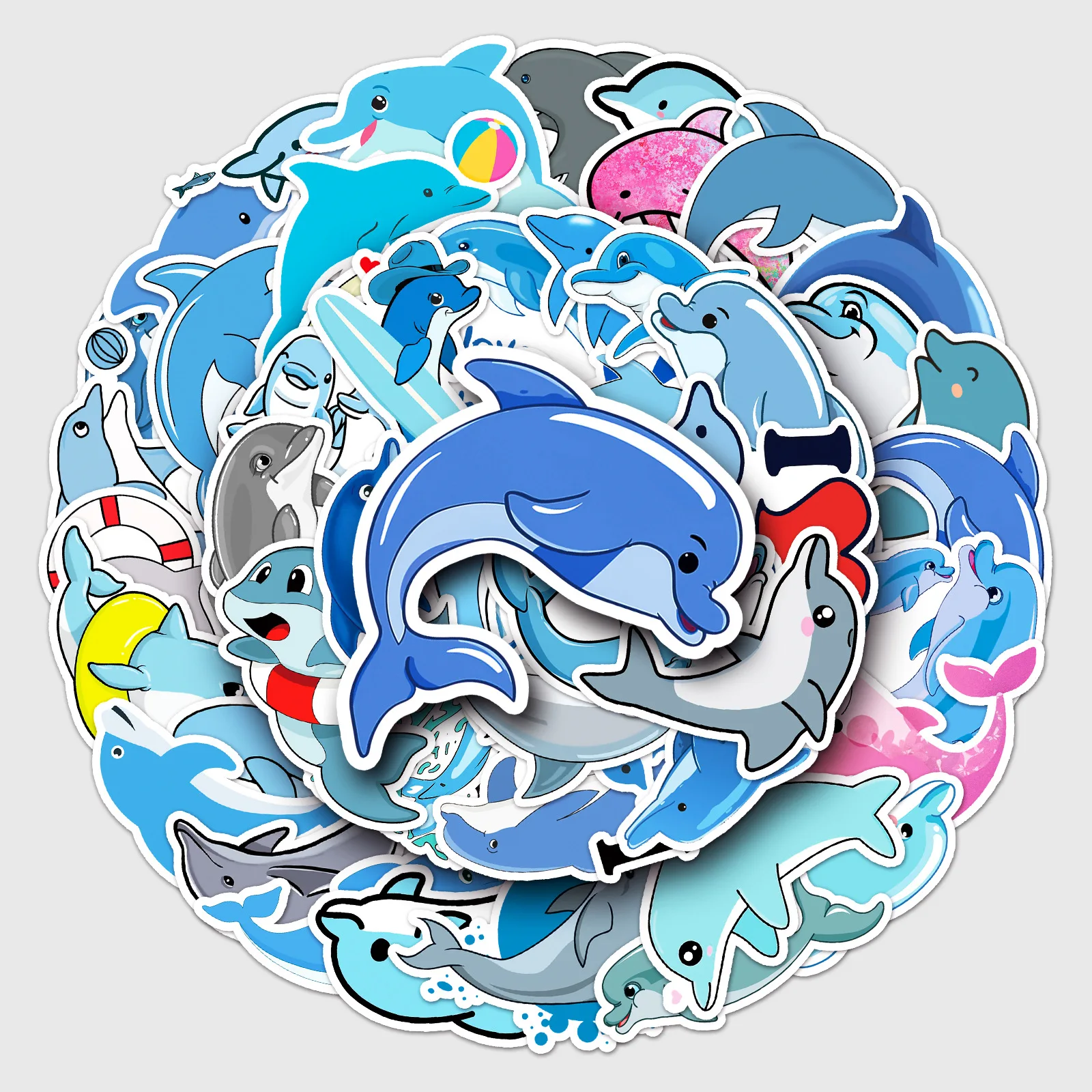 

50Pcs Cute Dolphin Stickers Cartoon Animal Sea Creatures Decals DIY Phone Laptop Luggage Cup Scrapbook Sticker Kids Toy Gift B2