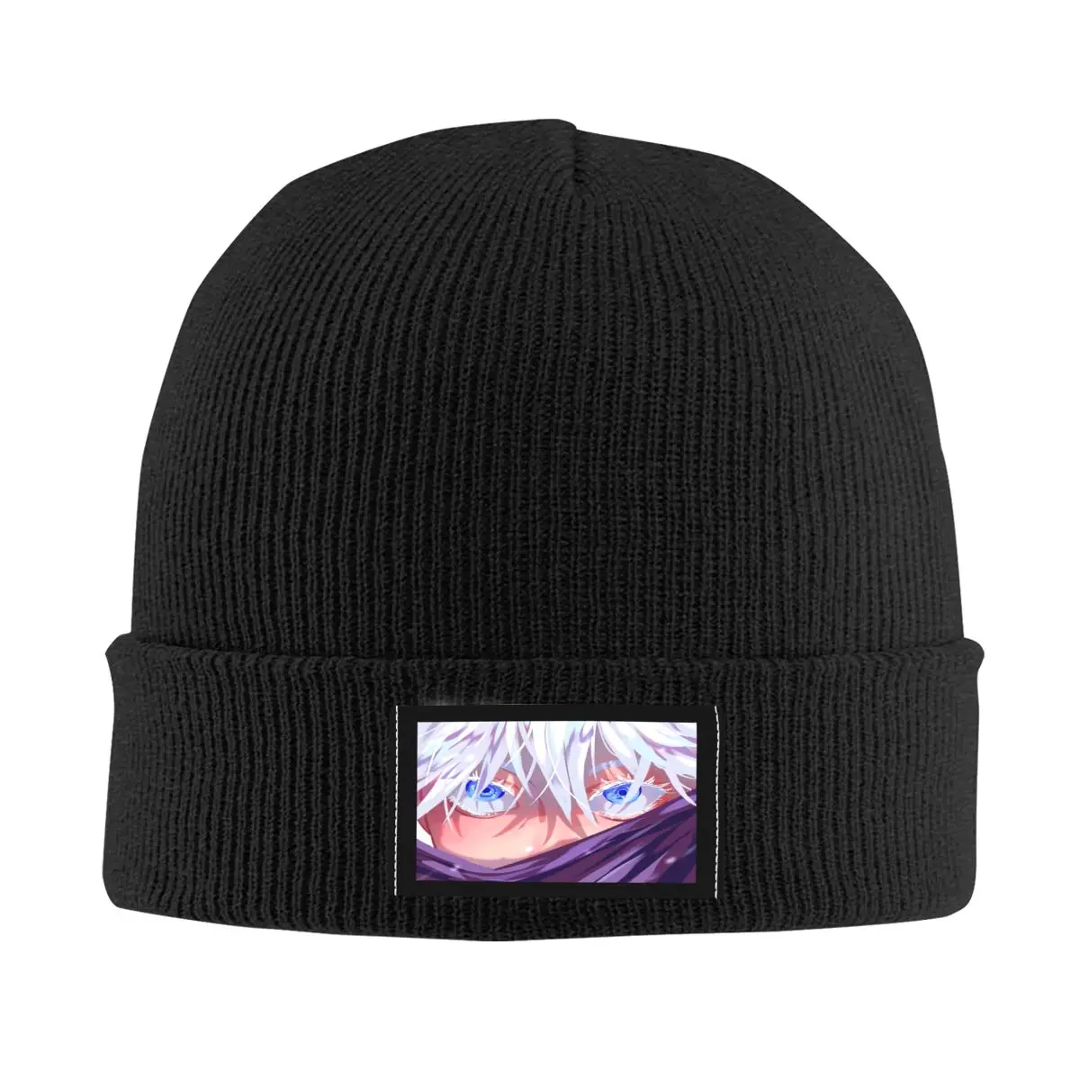 Вязаная шапка Gojo Satoru с коллажем манга женская мужская зимняя акриловые теплые
