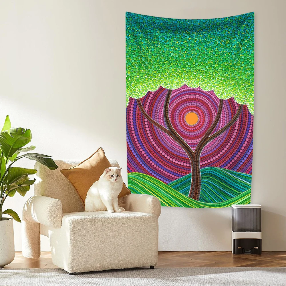 Мандала дерево жизни гобелен 100% полиэстер