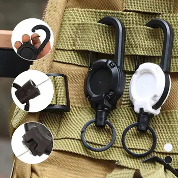 NEW Heavy Duty Retractable Pull Badges ID Reel Carabiner Key Chain Buckle Key Holder Outdoor Keychain Holds Multiple Tools 1