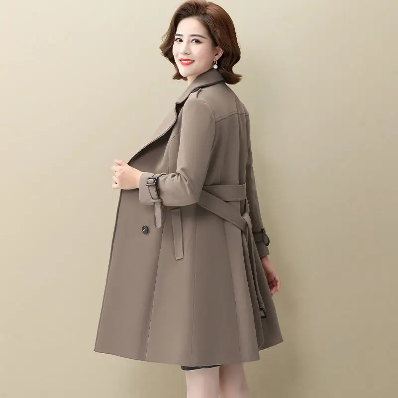 

Trench Coat for Women 2023 Spring and Autumn New High End Atmosphere Fashion Long Windbreaker Temperament Solid Color Coat H29