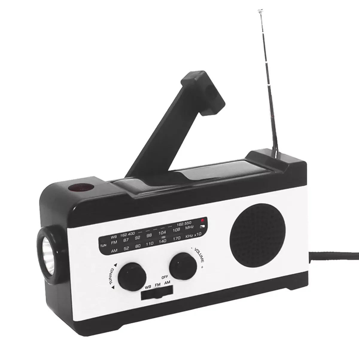 

New Portable AM/FM/WB Solar Radio Emergency Survival Hand Crank Self Powered with Flashlight Power Bank USB Charger