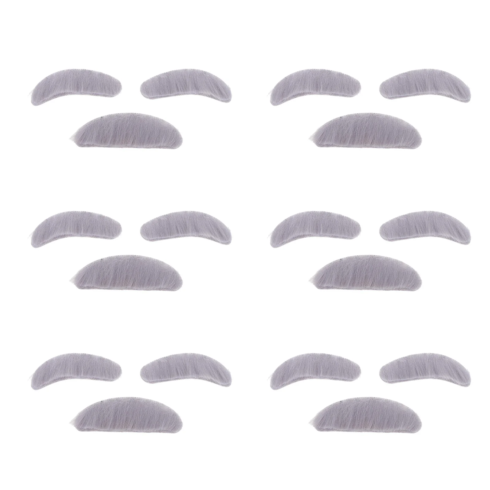 

6 Sets Artificial Eyebrows Beard Santa Suit Old Man Fake Cosplay Prop Fancy Bread Props Novelty Plush Self-adhesive Elder Party