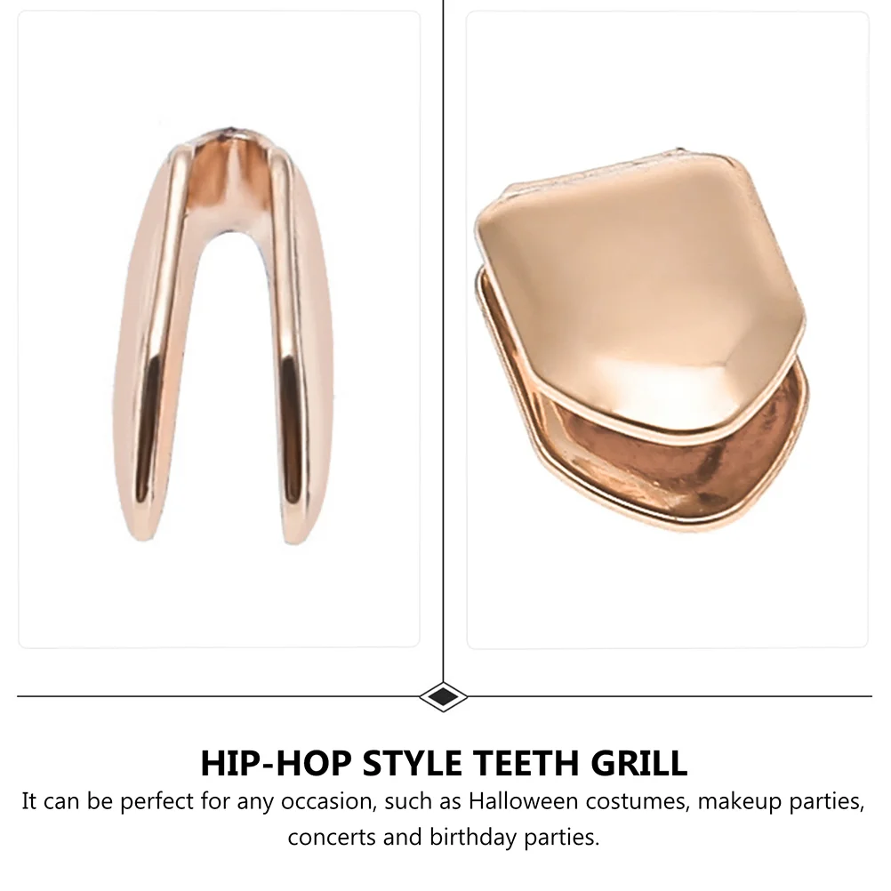 4 шт. позолоченные брекеты для зубов в стиле хип-хоп колпачки гриля с одним зубом