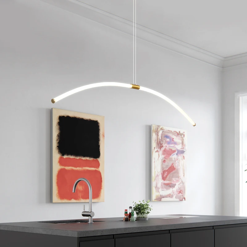 

Современная светодиодная люстра LODOOO, подвесные светильники из матовой меди для гостиной, спальни, кабинета, столовой, кухни