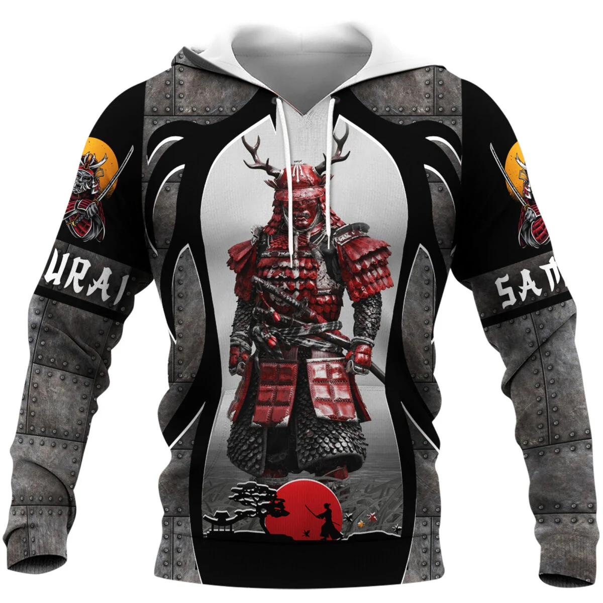 

2022 Men Women Hoodie Japanese Sakura Samurai 3D Graphics Printed Pullover Unisex Fashion Zipper Hooded Coat