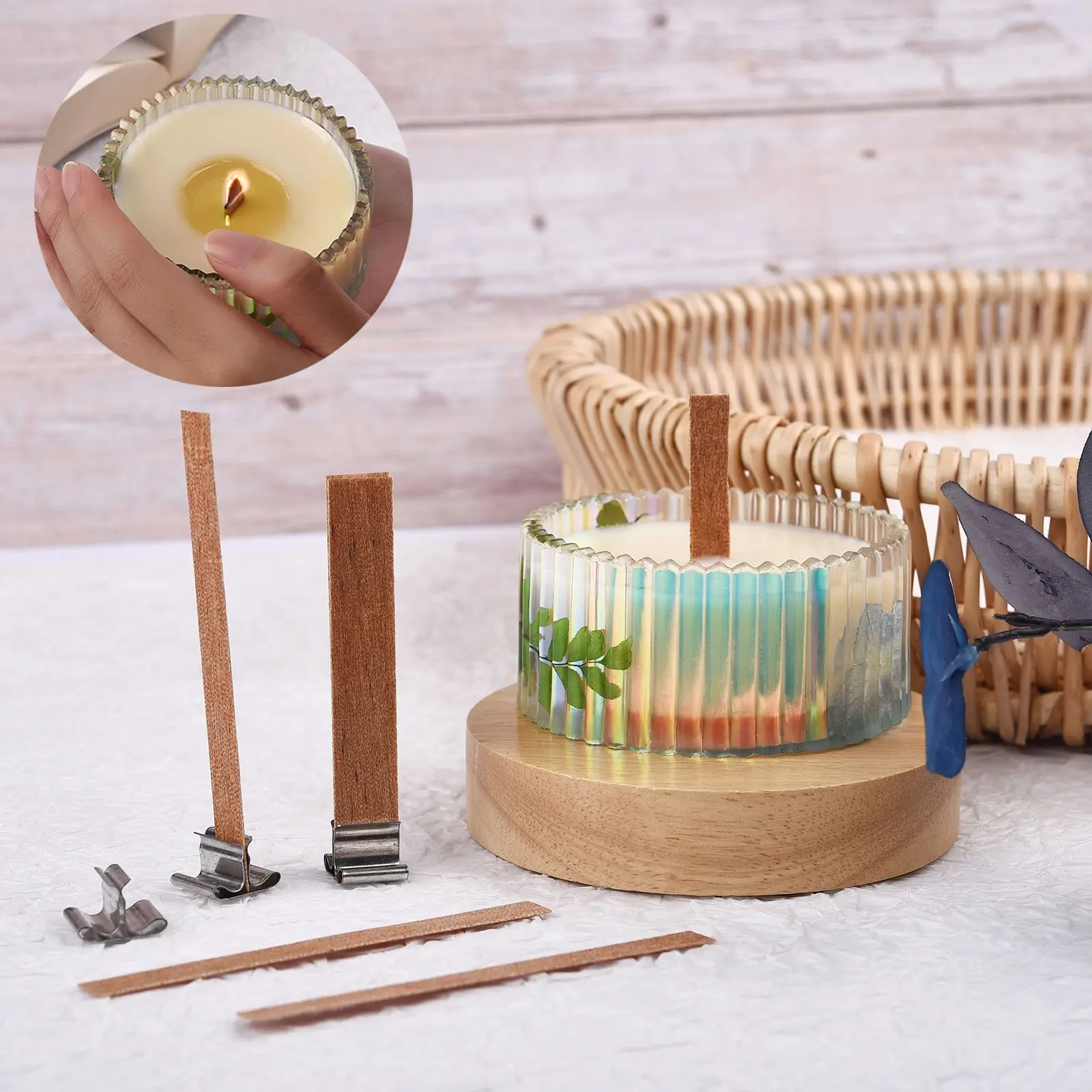 

10 Pieces Of Wood Candle Wick Tongue Sustainable Wick Scented Candle Wick DIY Candle Making Supplies Handmade Soy Paraffin