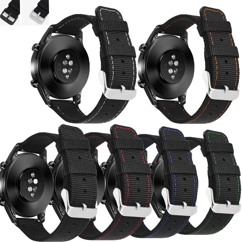 Nylon Canvas Watch Straps Soft Belt Universal Bracelet for Huawei Samsung Sport Quick Release Wrist Watchband 18/20/22/24mm