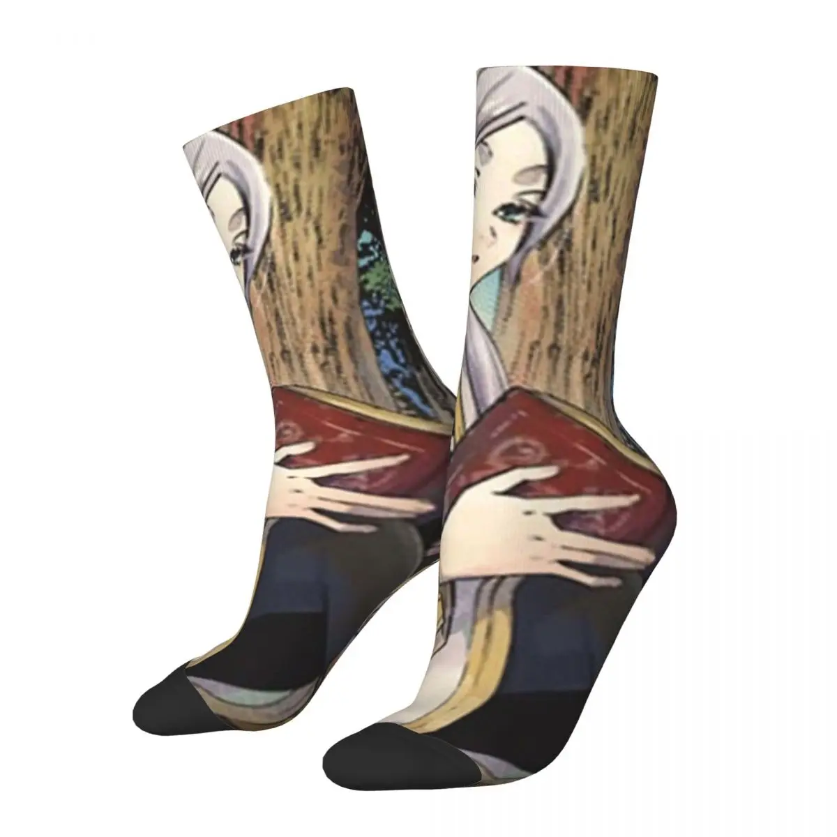 

Happy Funny Men's Socks Frieren Anime Vintage Harajuku frieren at the funeral Street Style Novelty Seamless Crew Crazy Sock Gift