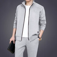 mens casual tracksuits sportswear jackets pants two piece sets male fashion solid jogging suit men outfits gym clothes fitness