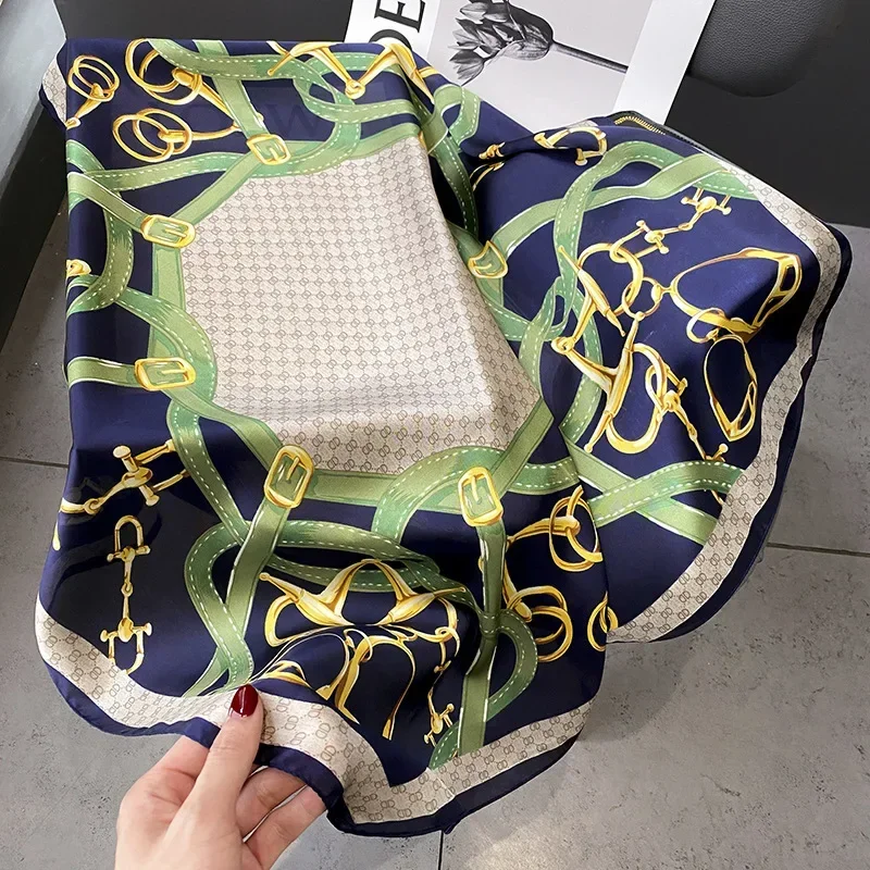 Хаки перо продает Новый 70 квадратный шарф модный стиль Шелковый универсальный