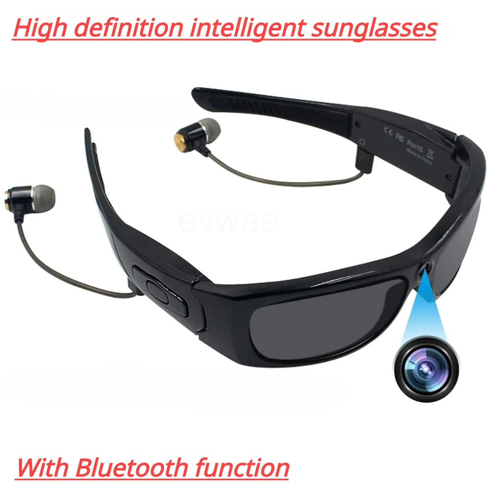 

1080P HD многофункциональные умные очки с Bluetooth невидимой камерой, поддержка звонков, прослушивания музыки и веб-мини-камеры