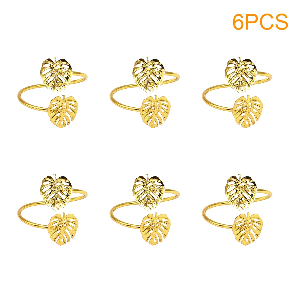 

6 шт., кольцо для салфеток, в форме листа монстеры