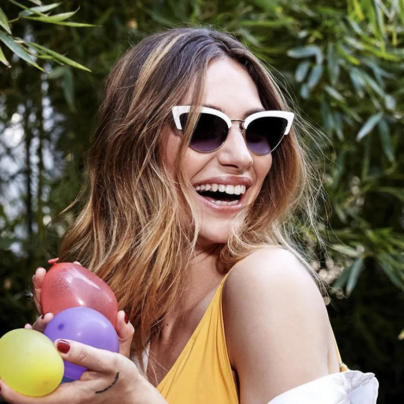 Очки солнцезащитные женские кошачий глаз винтажные модные роскошные брендовые