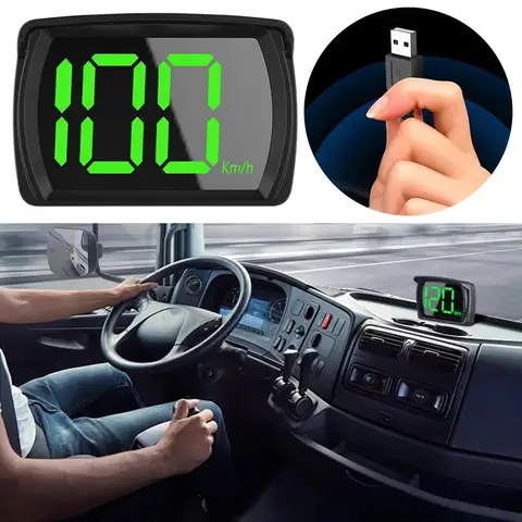 Автомобильный проекционный дисплей Автомобильный GPS-цифровой спидометр HUD Большой шрифт Скорость Проекционный дисплей KMH Измеритель скорости Умные автоаксессуары