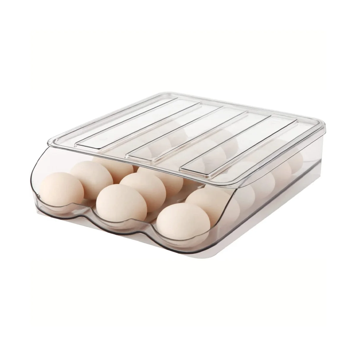 

1-слойный автоматически вращающийся контейнер для хранения яиц, фотоемкость для холодильника с крышкой