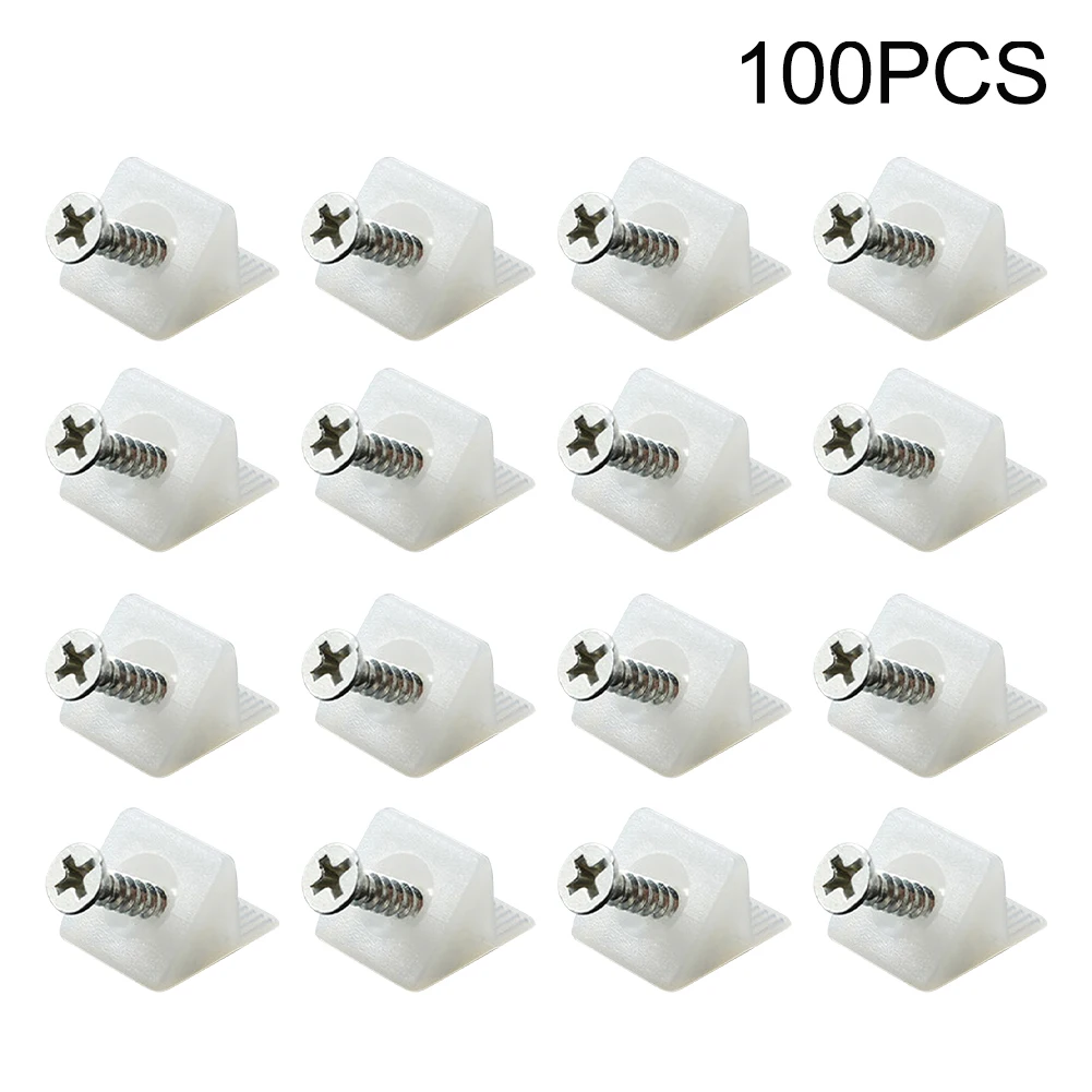 

100pcs Easy Install Home Multifunction Drawer Base Furniture Accessory Fastener Connector Solid Wedge With Nail Back Wall Clip